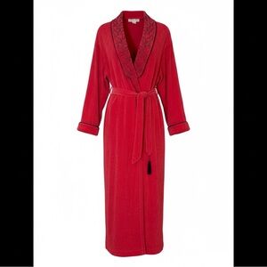 Veg Christian Dior Velvety Robe Contrast Embroidery Hot Pink Black One Size Read